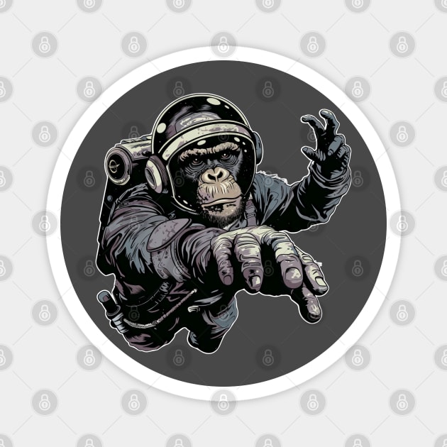 Astro Chimp 02 Magnet by NineBlack